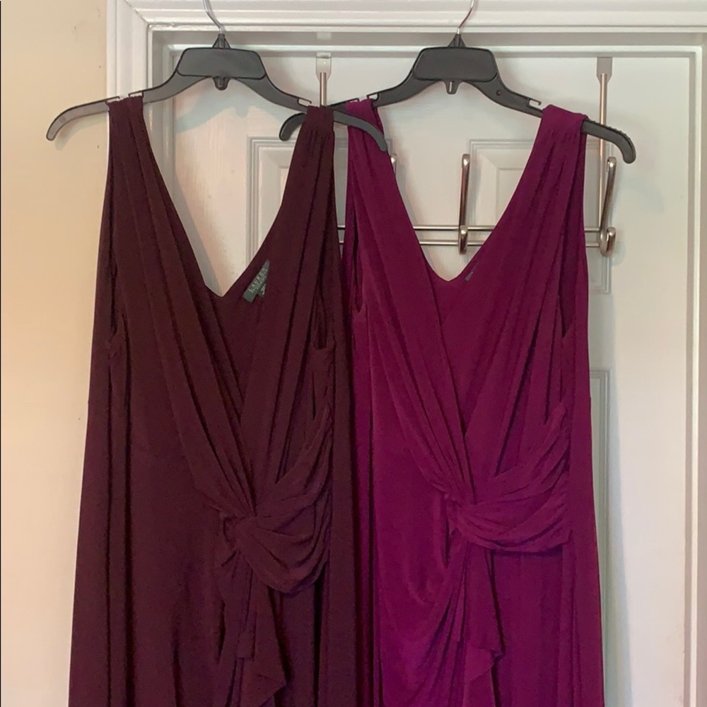 Cascade knot gown by Ralph Lauren in Eggplant!
